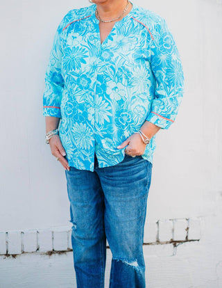 Fdj - Bicolor Floral Top