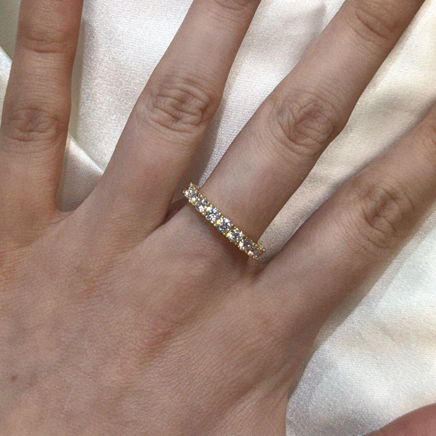 Allyanna Gifts - Women's Sterling Silver Moissanite Eternity Band Ring