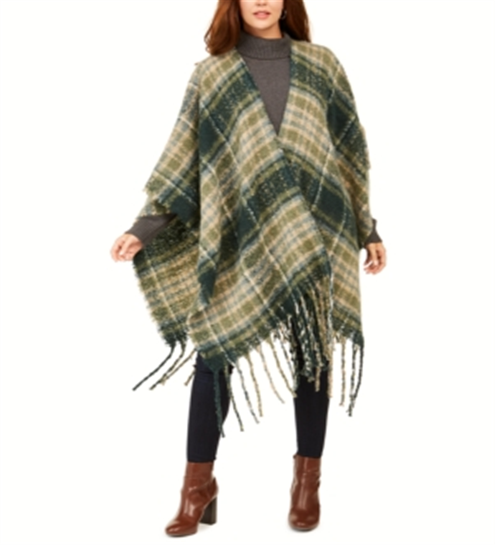 Charter Club Women's Supersoft Brushed Fringed Top -Green One size