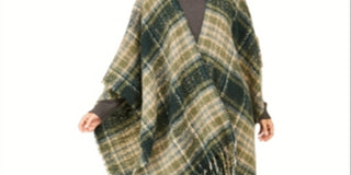 Charter Club Women's Supersoft Brushed Fringed Top -Green One size