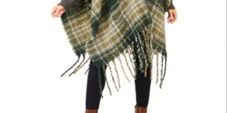 Charter Club Women's Supersoft Brushed Fringed Top -Green One size