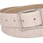 INC International Concepts Women's Croc Embossed Panel Belt Beige Size Large