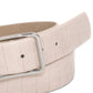 INC International Concepts Women's Croc Embossed Panel Belt Beige Size Large