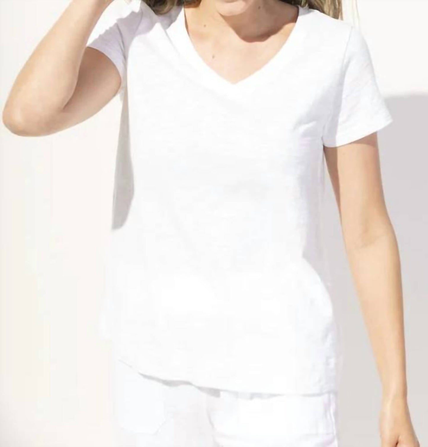 Azi - Cotton Slub V Neck Tee