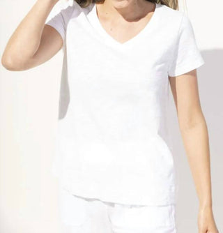 Azi - Cotton Slub V Neck Tee