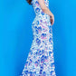 Jovani - Floral Sequin Asymmetrical Gown