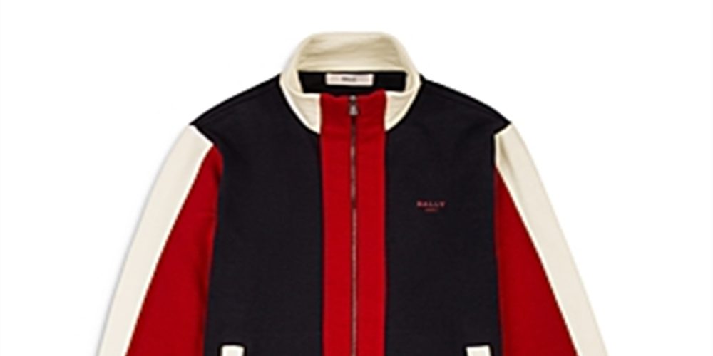 Bally Men's Cotton Color Blocked Jacket Red Size Medium