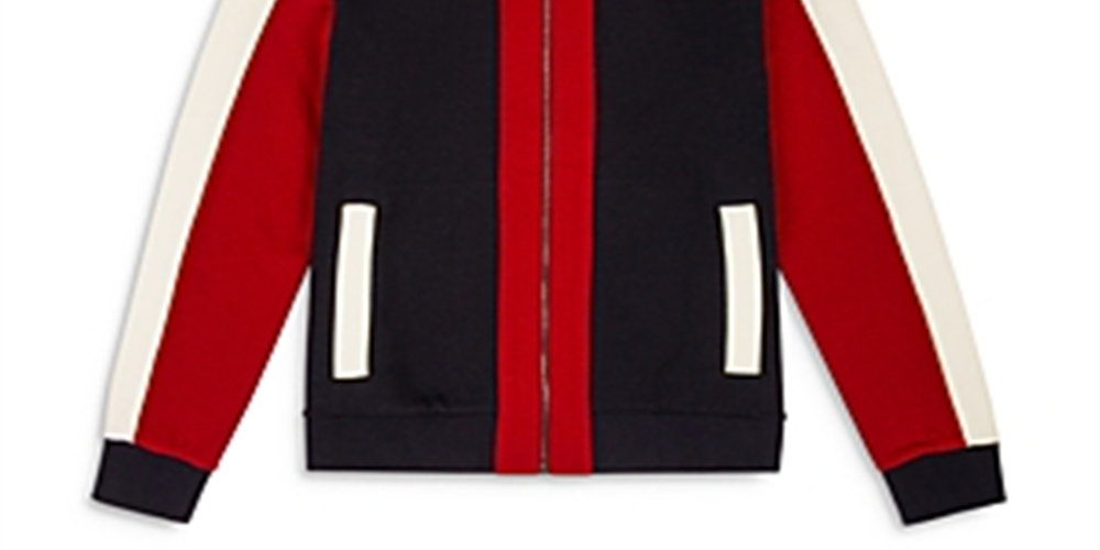 Bally Men's Cotton Color Blocked Jacket Red Size Medium