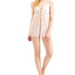 Linea Donatella Women's Stretch Lace Babydoll Chemise Nightgown Pink Size Small
