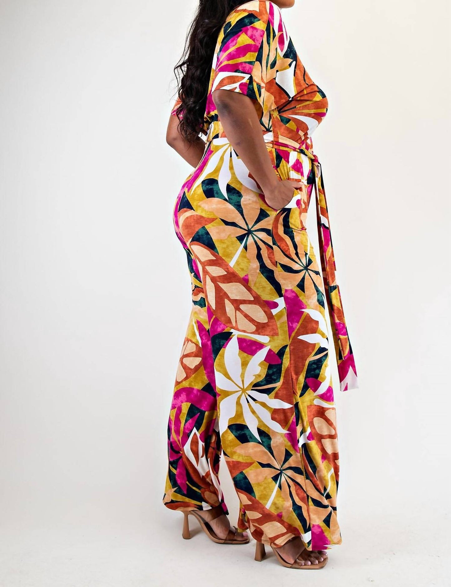 The Curve La - Plus Size Off The Shoulder Wide Leg Jumpsuit