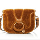See by Chloe Women's Shearling & Leather Crossbody Brown Size Regular