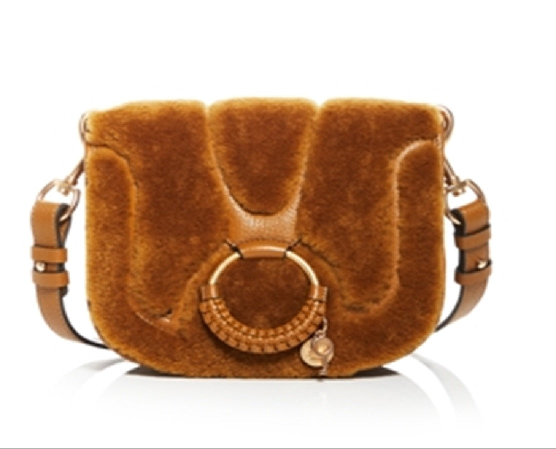 See by Chloe Women's Shearling & Leather Crossbody Brown Size Regular