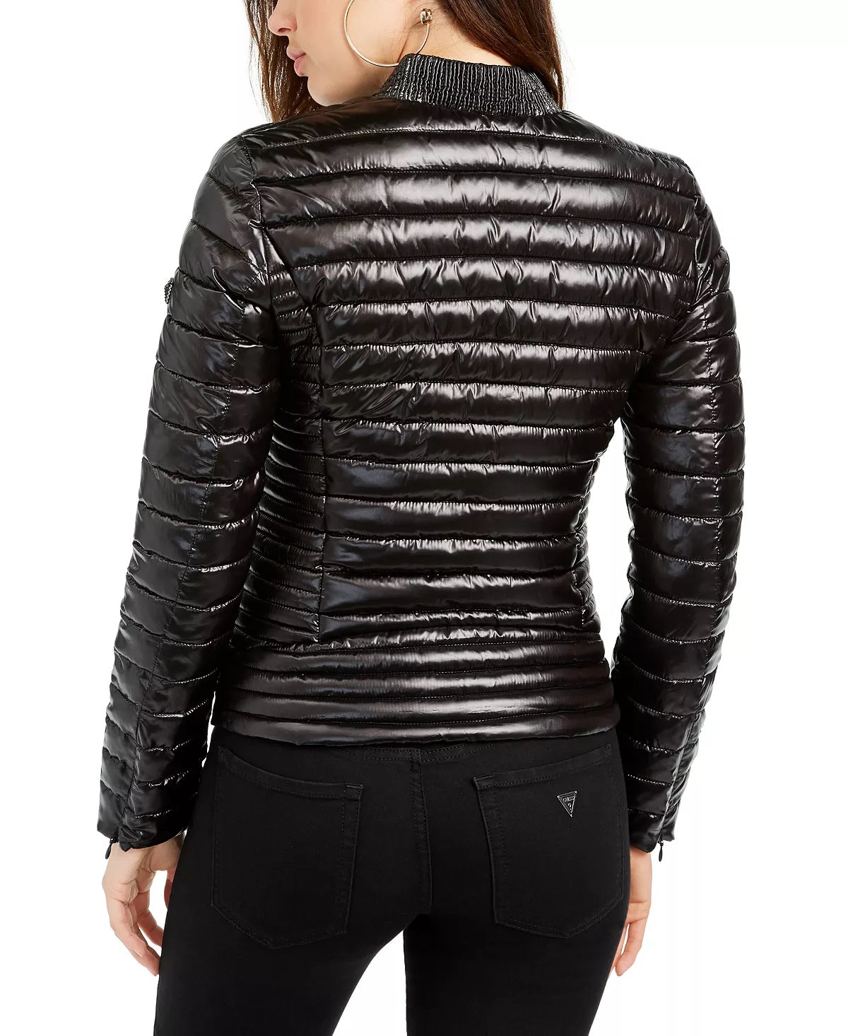 GUESS Women's Vera Puffer Jacket Black Size Large