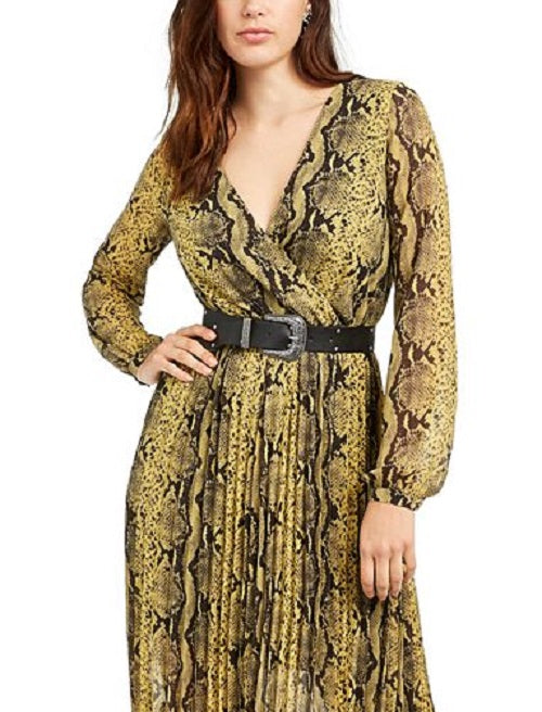 Guess Women's Maya Maxi Dress Yellow Size Large
