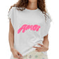 GUESS Women's J Balvin Cotton Amour Graphic T-Shirt White Size Large