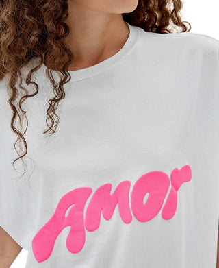 GUESS Women's J Balvin Cotton Amour Graphic T-Shirt White Size Large