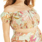 GUESS Women's Polina Printed Cropped Top Green Size X-Small