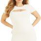 GUESS Women's Lana Ribbed Knit Bodycon Dress White Size Medium