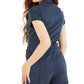 GUESS Women's Gemma Front Zip Romper Blue Size Small