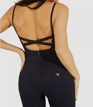 GUESS Women's Kick Flare Jumpsuit Blue Size 24X32