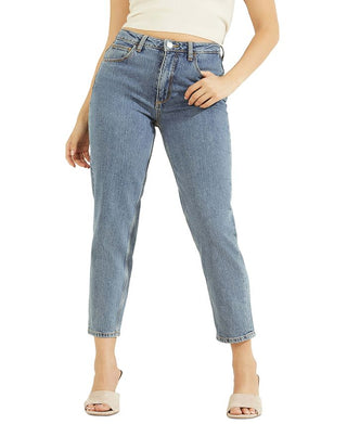 GUESS Women's High Rise Mom Jeans Blue Size 28X27