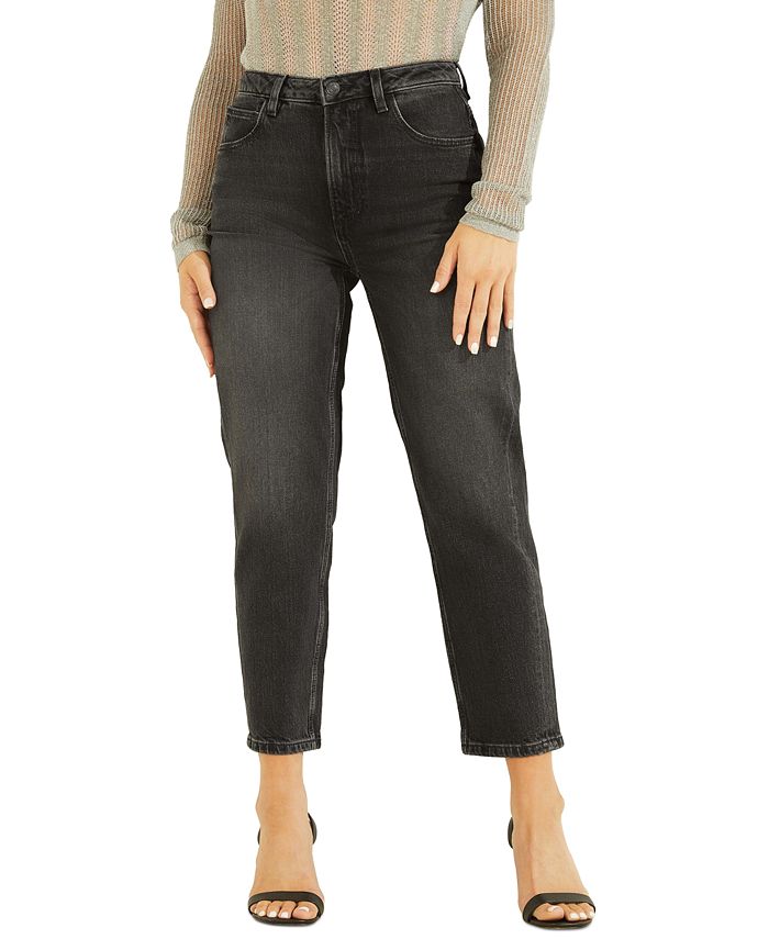 GUESS Women's High Rise Mom Jeans Black Size 29X27