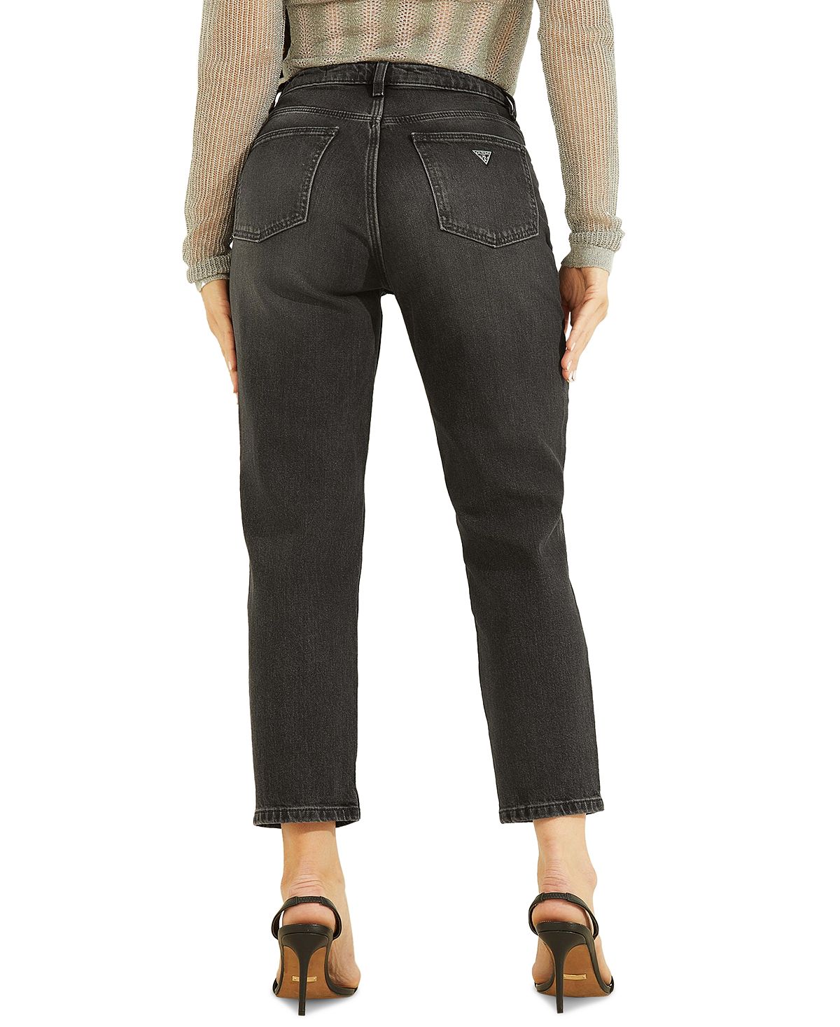 GUESS Women's High Rise Mom Jeans Black Size 29X27