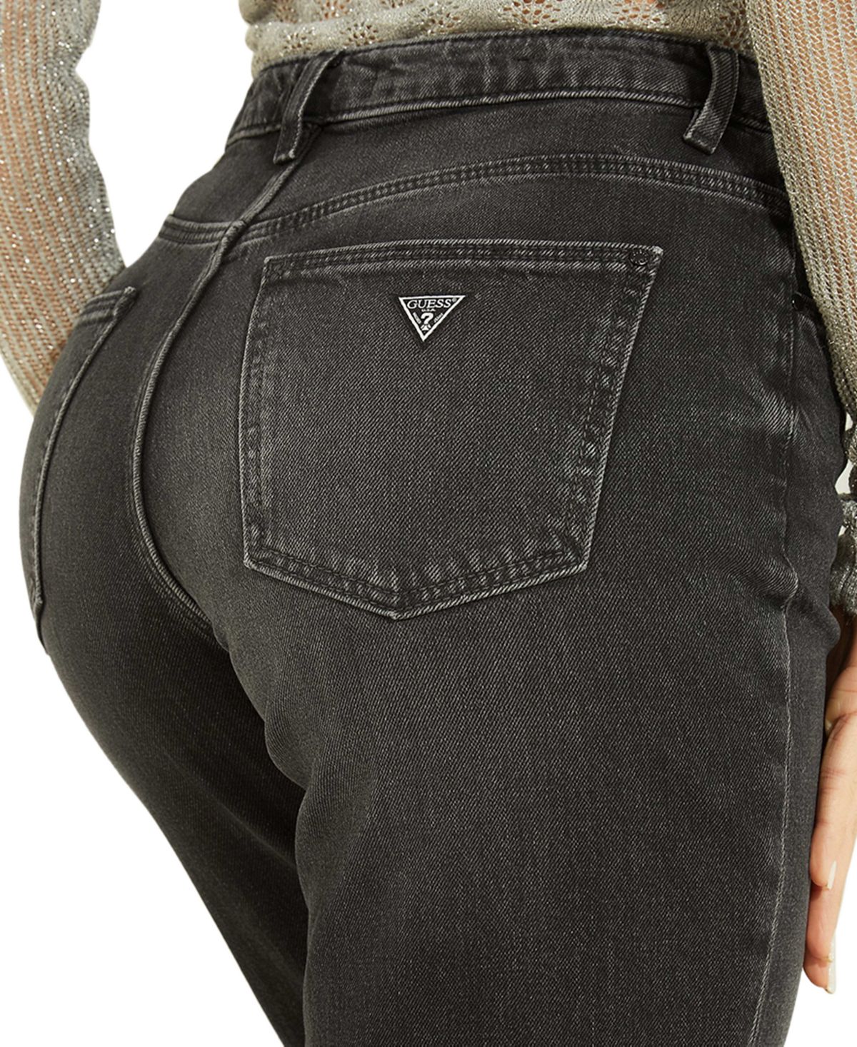 GUESS Women's High Rise Mom Jeans Black Size 30X27