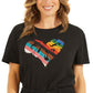 GUESS Women's Cotton Rainbow Graphic T-Shirt Black Size X-Small