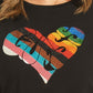 GUESS Women's Cotton Rainbow Graphic T-Shirt Black Size X-Small