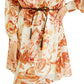 GUESS Women's Morgane Floral Print Belted Chiffon Dress White Size Medium