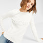 GUESS Women's Liliane Logo Long Sleeve Sweater White Size Large