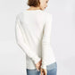 GUESS Women's Liliane Logo Long Sleeve Sweater White Size Large