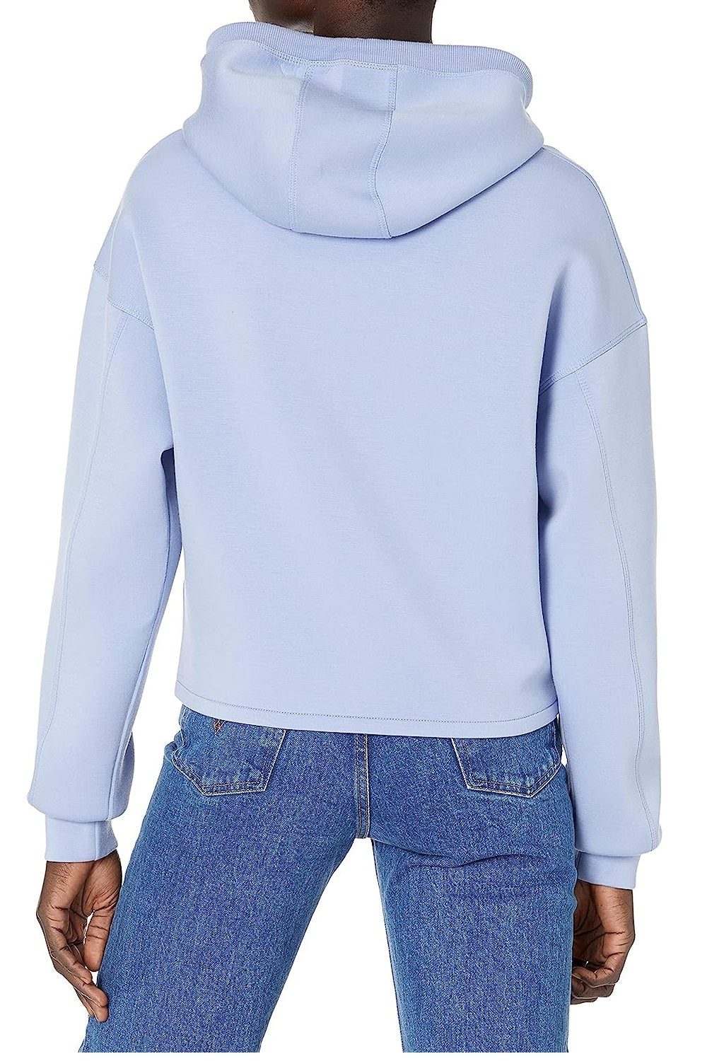 GUESS Women's Graphic Cropped Hoodie Purple Size Large