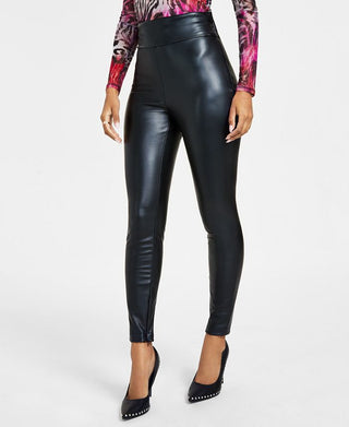 GUESS Women's Priscilla Faux Leather Leggings Black Size Medium