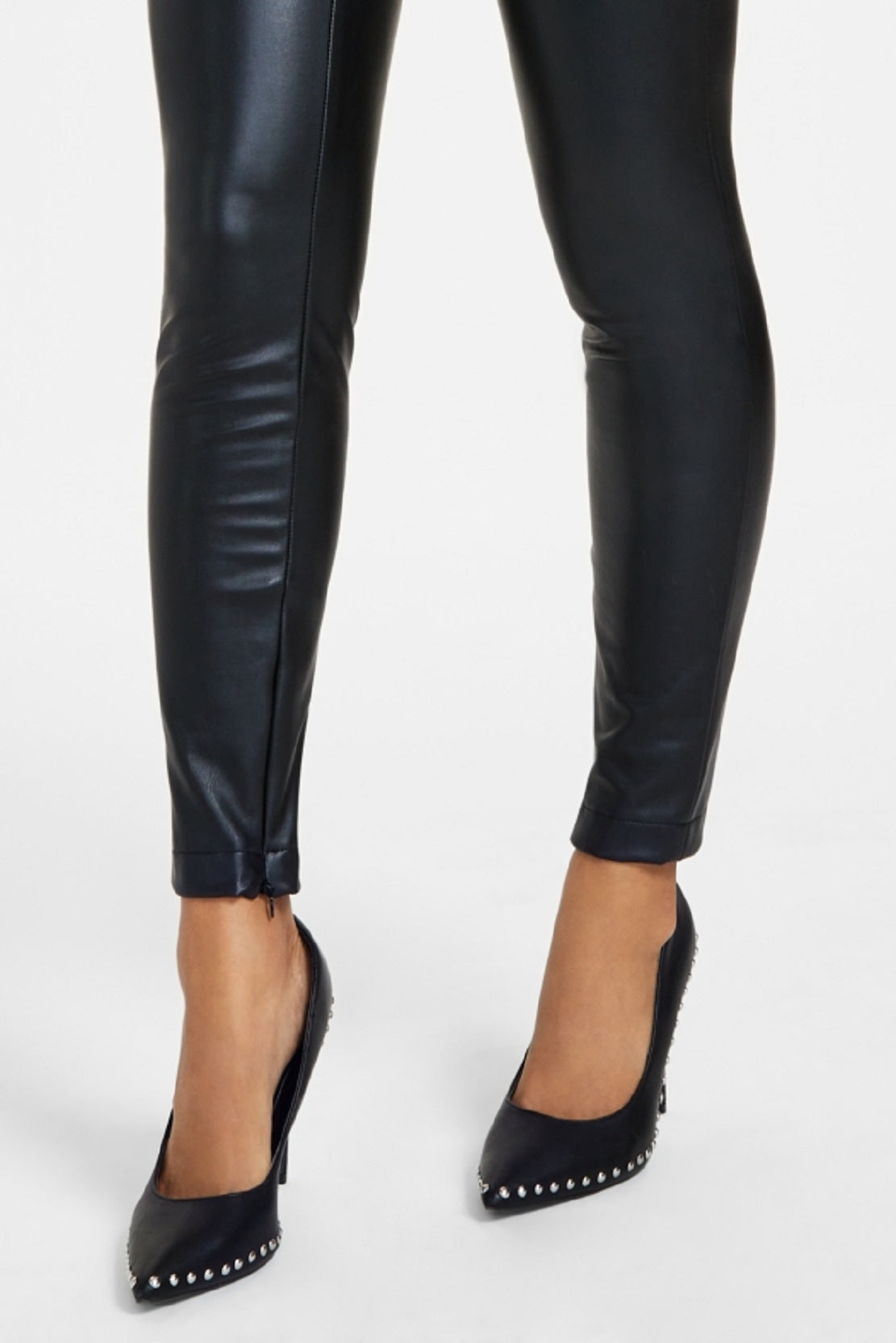GUESS Women's Priscilla Faux Leather Leggings Black Size Large