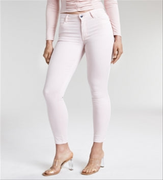 GUESS Women's Sexy Curve Mid Rise Skinny Pants Pink Size 26