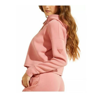 Guess Women's Cropped Graphic Hoodie Pink Size XS