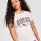 GUESS Women's Mirela Embellished Logo Cotton T-Shirt Pink Size Medium
