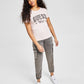 GUESS Women's Mirela Embellished Logo Cotton T-Shirt Pink Size Medium