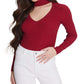 GUESS Women's Lea Cutout Sequined Ribbed 3/4 Sleeve Sweater Red Size Small