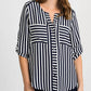 Joseph Ribkoff - V-neck Striped Blouse
