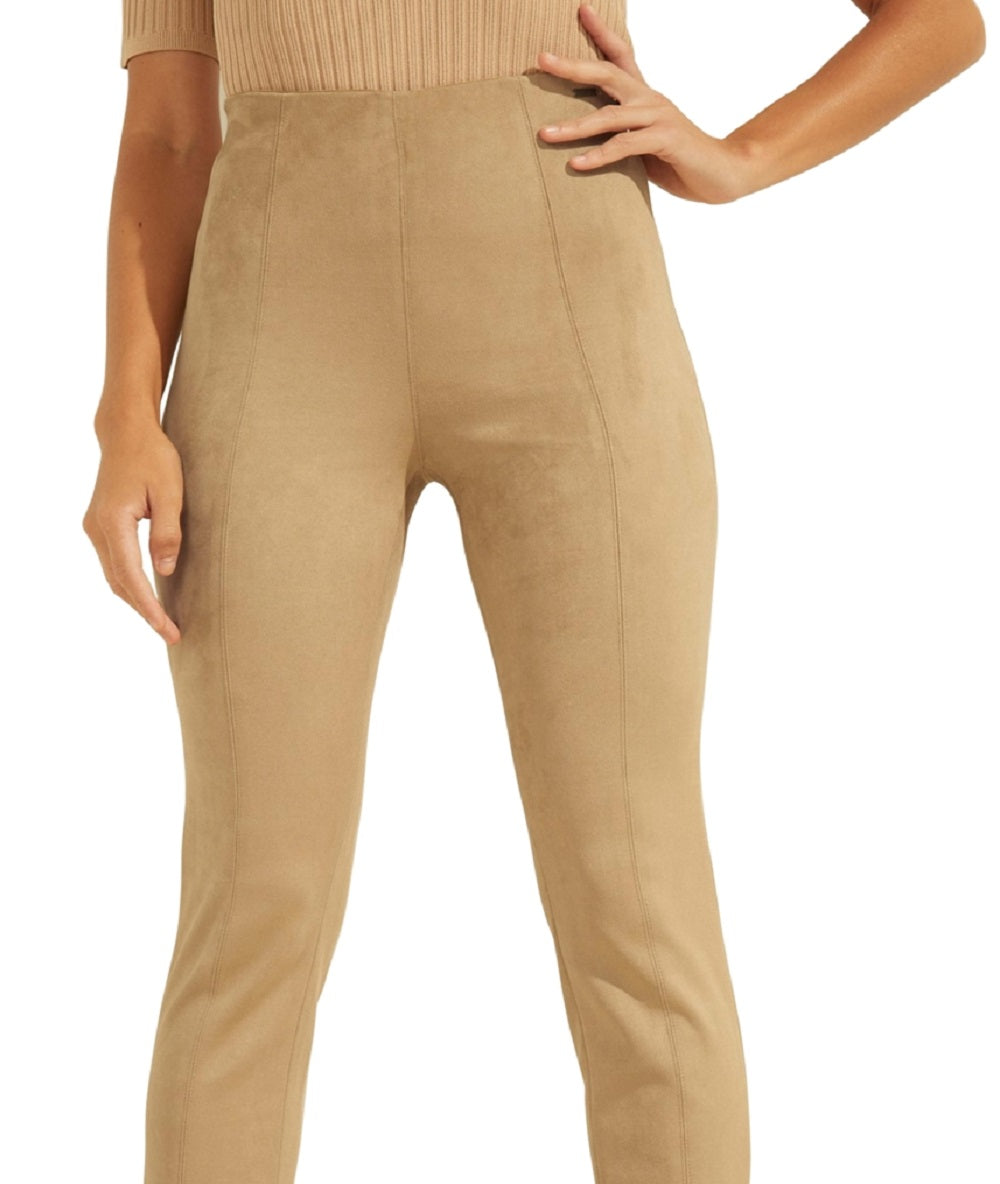 GUESS Women's Maya Faux Suede Leggings Brown Size Small