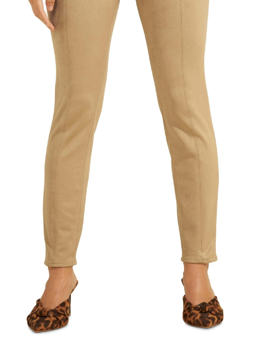 GUESS Women's Maya Faux Suede Leggings Brown Size Small