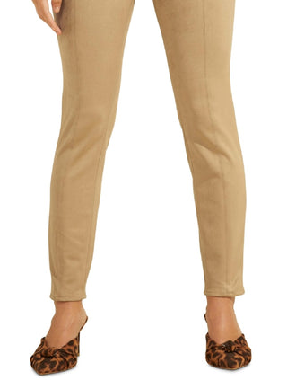 GUESS Women's Maya Faux Suede Leggings Brown Size Small