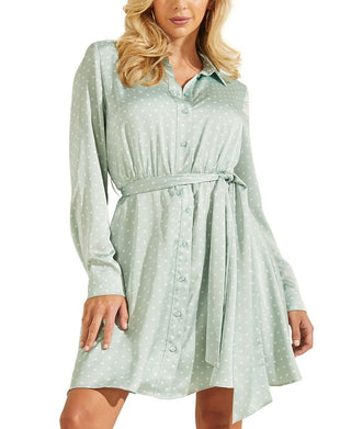 Guess Women's Agata Printed Shirtdress Green Size Small