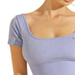 Guess Women's Short Sleeve Seamless Top Purple Size Medium