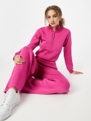 GUESS Women's Allie Logo Striped Zippered Sweatshirt Purple Size Small