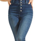 GUESS Women's Conny Button Fly Skinny Jeans Blue Size 25