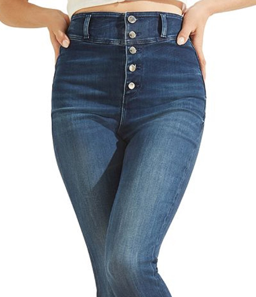 GUESS Women's Conny Button Fly Skinny Jeans Blue Size 25